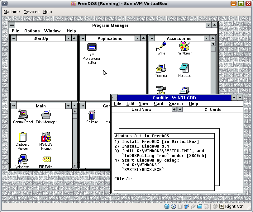 Nostalgia for Windows 3.1 